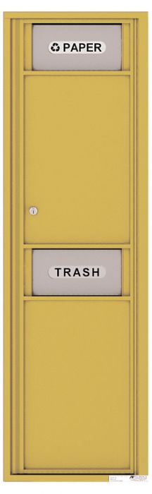 Versatile Front Loading Single Column Large Trash Receptacle Recycling Bin with Paper Segregator-Gold Speck (GS)