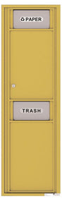 Versatile Front Loading Single Column Large Trash Receptacle Recycling Bin with Paper Segregator-Gold Speck (GS)