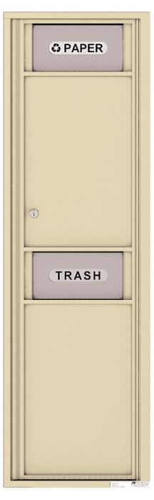 Versatile Front Loading Single Column Large Trash Receptacle Recycling Bin with Paper Segregator-Sandstone (SD)