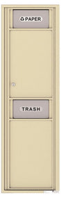 Versatile Front Loading Single Column Large Trash Receptacle Recycling Bin with Paper Segregator-Sandstone (SD)