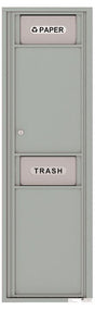 Versatile Front Loading Single Column Large Trash Receptacle Recycling Bin with Paper Segregator-Silver Speck (SS)