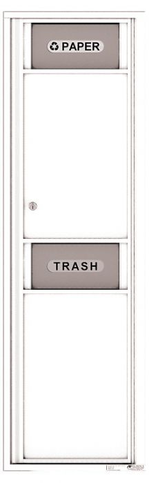 Versatile Front Loading Single Column Large Trash Receptacle Recycling Bin with Paper Segregator-White (WH)