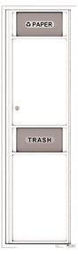 Versatile Front Loading Single Column Large Trash Receptacle Recycling Bin with Paper Segregator-White (WH)