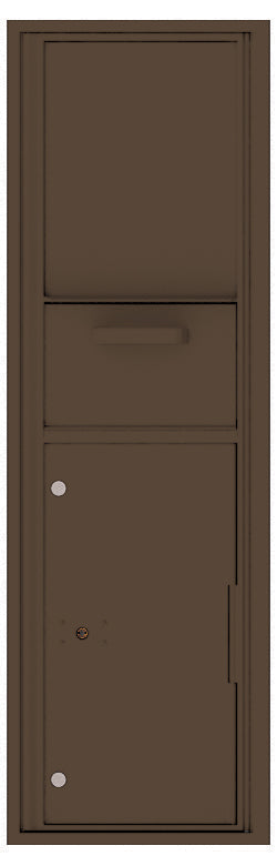 Versatile Front Loading Single Column Mailbox Collection Drop Box with Pull Down Hopper - 4C15S-HOP-Antique Bronze (AB)