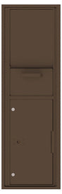 Versatile Front Loading Single Column Mailbox Collection Drop Box with Pull Down Hopper - 4C15S-HOP-Antique Bronze (AB)