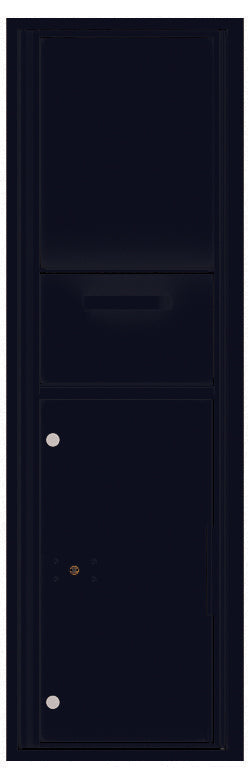 Versatile Front Loading Single Column Mailbox Collection Drop Box with Pull Down Hopper - 4C15S-HOP-Black (BK)