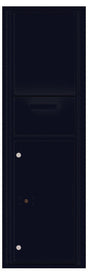 Versatile Front Loading Single Column Mailbox Collection Drop Box with Pull Down Hopper - 4C15S-HOP-Black (BK)