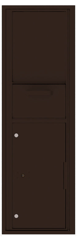 Versatile Front Loading Single Column Mailbox Collection Drop Box with Pull Down Hopper - 4C15S-HOP-Dark Bronze (DB)
