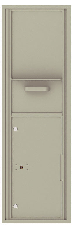 Versatile Front Loading Single Column Mailbox Collection Drop Box with Pull Down Hopper - 4C15S-HOP-Postal Grey (PG)