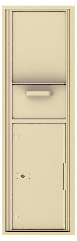 Versatile Front Loading Single Column Mailbox Collection Drop Box with Pull Down Hopper - 4C15S-HOP-Sandstone (SD)