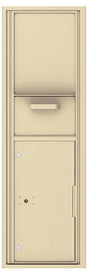 Versatile Front Loading Single Column Mailbox Collection Drop Box with Pull Down Hopper - 4C15S-HOP-Sandstone (SD)