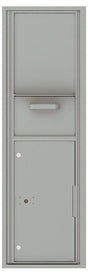 Versatile Front Loading Single Column Mailbox Collection Drop Box with Pull Down Hopper - 4C15S-HOP-Silver Speck (SS)