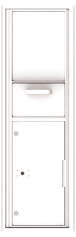 Versatile Front Loading Single Column Mailbox Collection Drop Box with Pull Down Hopper - 4C15S-HOP-White (WH)