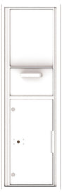 Versatile Front Loading Single Column Mailbox Collection Drop Box with Pull Down Hopper - 4C15S-HOP-White (WH)