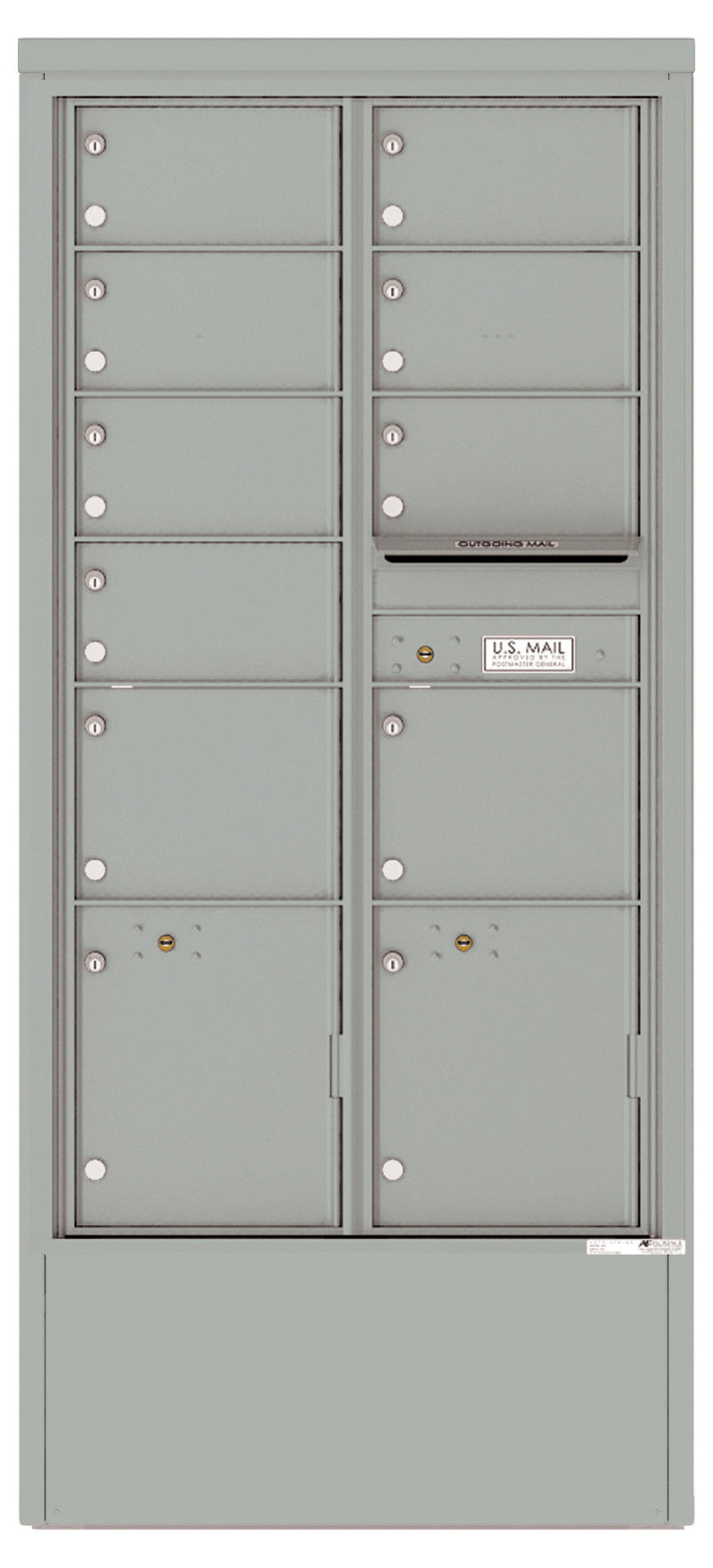 Florence 4C Mailbox Depot - 9 Doors, 2 Parcel Lockers - Max Height Private Access