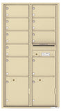 Versatile Front Loading Double Column Mailbox with 9 Tenant Compartments and 2 Parcel Lockers-Sandstone (SD)