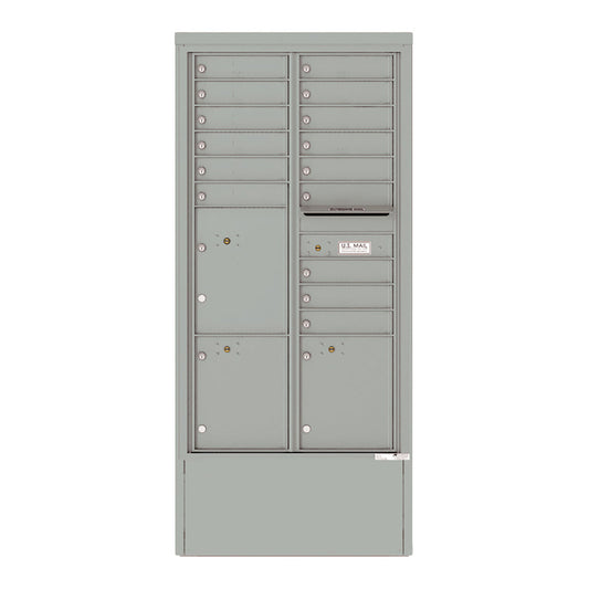 4C Depot Cabinet with Front Loading Commercial Mailbox with 15 Tenant Doors and 3 Parcel Lockers - 4C16D-15-D