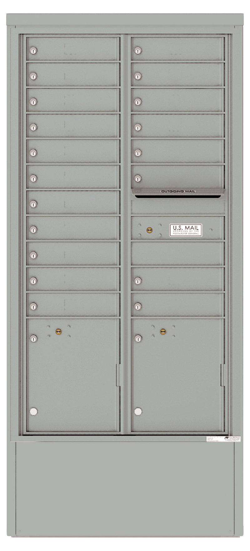 Florence 4C Mailbox Depot - 19 Doors, 2 Parcel Lockers - Max Height Private Access