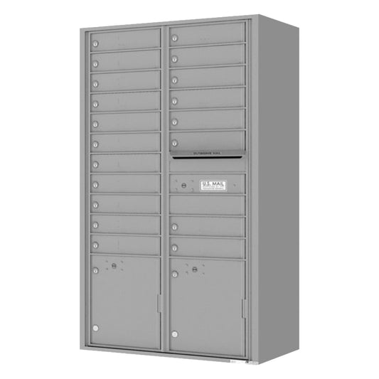 Florence 4C Horizontal Mailbox - 19 Doors, 2 Parcel Lockers - Max Height Private Access