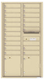Front Loading Commercial Mailbox with 19 Tenant Compartments and 2 Parcel Lockers - Versatile Double Column Mailbox-Sandstone (SD)