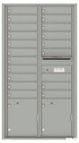 Front Loading Commercial Mailbox with 19 Tenant Compartments and 2 Parcel Lockers - Versatile Double Column Mailbox-Silver Speck (SS)