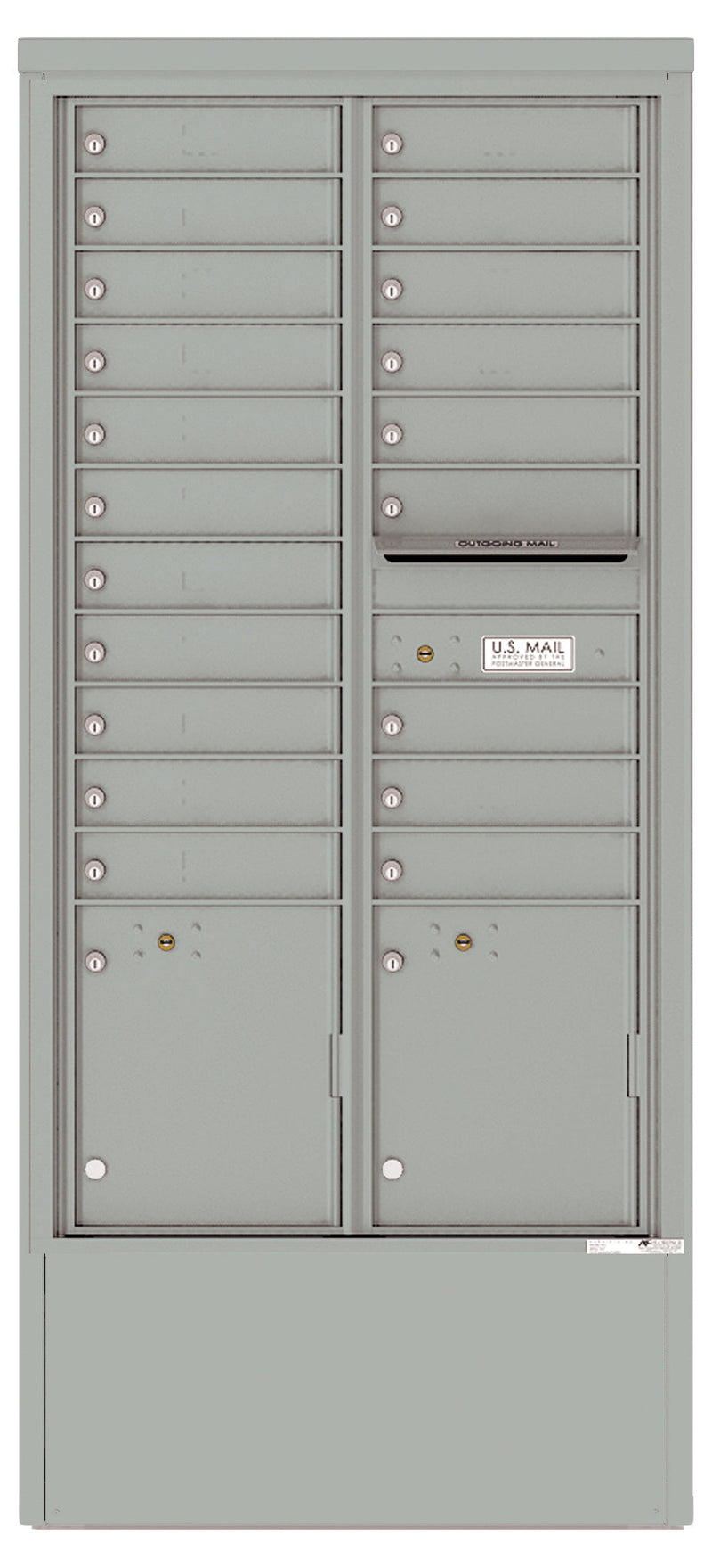 Florence 4C Mailbox Depot - 20 Doors, 2 Parcel Lockers - Max Height Private Access