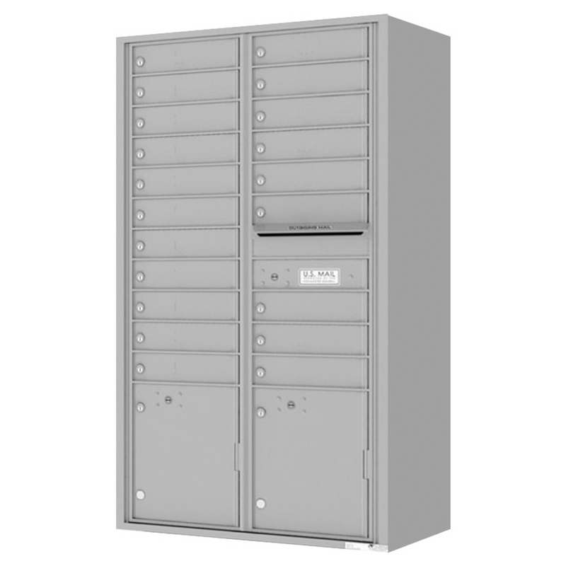 Florence 4C Horizontal Mailbox - 20 Doors, 2 Parcel Lockers - Max Height Private Access