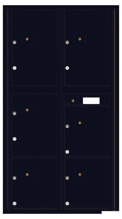 Front Loading Commercial Mailbox with 6 Parcel Lockers-Black (BK)