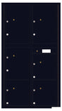 Front Loading Commercial Mailbox with 6 Parcel Lockers-Black (BK)