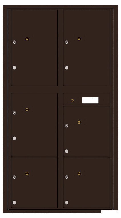 Front Loading Commercial Mailbox with 6 Parcel Lockers-Dark Bronze (DB)