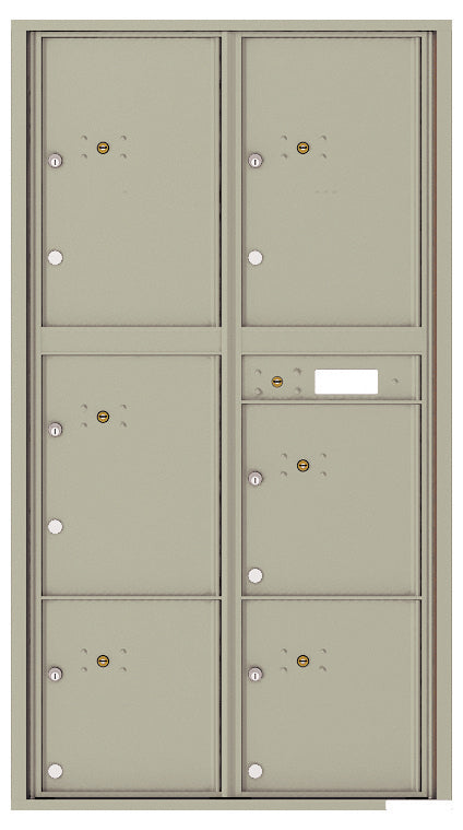 Front Loading Commercial Mailbox with 6 Parcel Lockers-Postal Grey (PG)