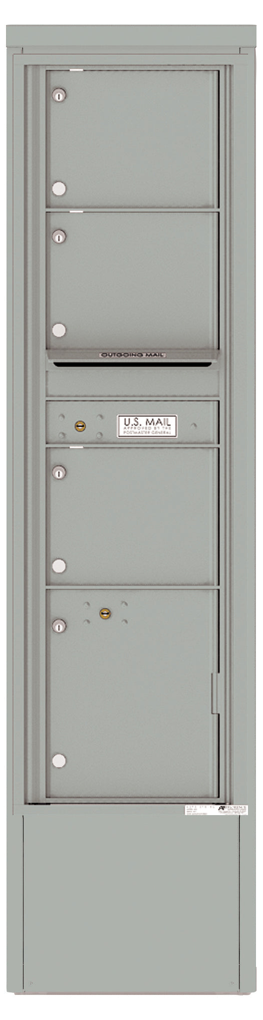 Florence 4C Mailbox Depot - 3 Doors, 1 Parcel Locker - Max Height Private Access