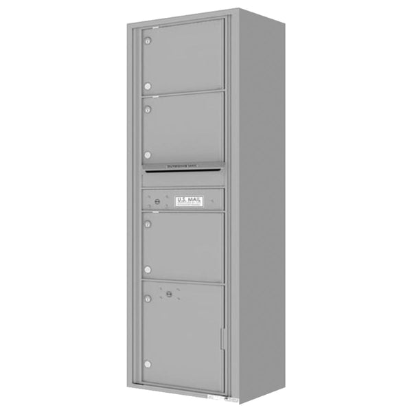 Florence 4C Horizontal Mailbox - 3 Doors, 1 Parcel Locker - Max Height Private Access
