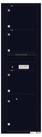 Versatile Front Loading Mailbox with 3 Tenant Compartments and 1 Parcel Locker-Black (BK)