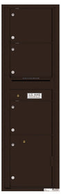 Versatile Front Loading Mailbox with 3 Tenant Compartments and 1 Parcel Locker-Dark Bronze (DB)