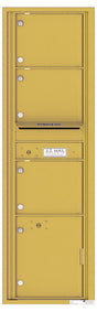 Versatile Front Loading Mailbox with 3 Tenant Compartments and 1 Parcel Locker-Gold Speck (GS)