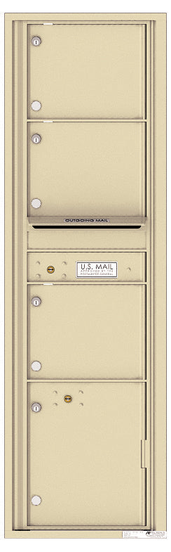 Versatile Front Loading Mailbox with 3 Tenant Compartments and 1 Parcel Locker-Sandstone (SD)