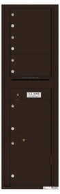 Versatile Front Loading Mailbox 4 Tenant Compartments and 1 Parcel Locker-Dark Bronze (DB)