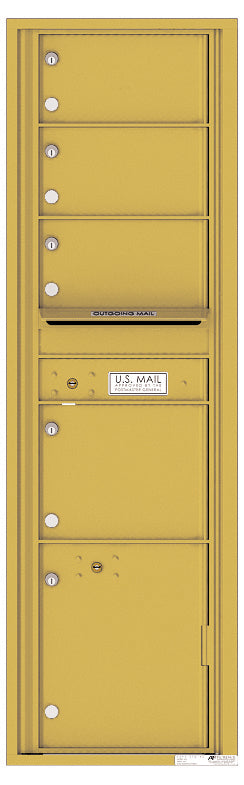 Versatile Front Loading Mailbox 4 Tenant Compartments and 1 Parcel Locker-Gold Speck (GS)
