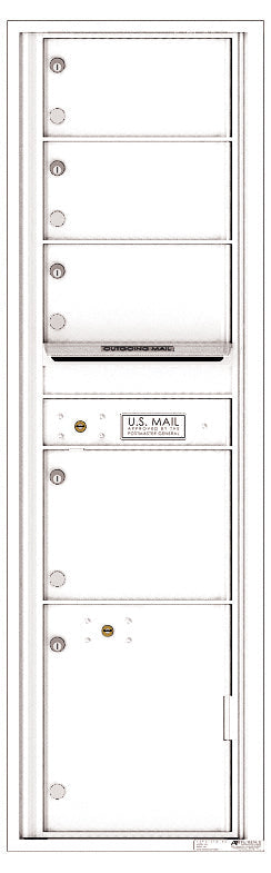 Versatile Front Loading Mailbox 4 Tenant Compartments and 1 Parcel Locker-White (WH)