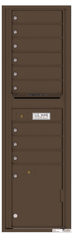 Versatile Front Loading Mailbox with 9 Tenant Compartments and 1 Parcel Locker-Antique Bronze (AB)