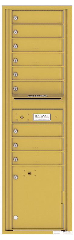 Versatile Front Loading Mailbox with 9 Tenant Compartments and 1 Parcel Locker-Gold Speck (GS)
