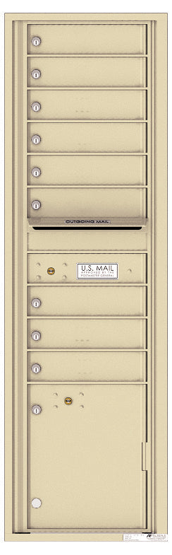 Versatile Front Loading Mailbox with 9 Tenant Compartments and 1 Parcel Locker-Sandstone (SD)