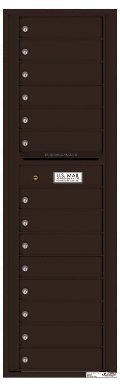 Versatile Front Loading Mailbox with 14 Tenant Compartments-Dark Bronze (DB)