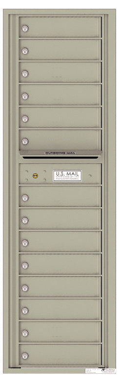 Versatile Front Loading Mailbox with 14 Tenant Compartments-Postal Grey (PG)