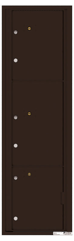 Versatile Front Loading Commercial Mailbox with 3 Parcel Lockers-Dark Bronze (DB)