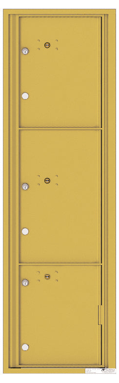 Versatile Front Loading Commercial Mailbox with 3 Parcel Lockers-Gold Speck (GS)