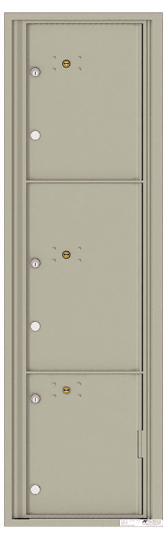 Versatile Front Loading Commercial Mailbox with 3 Parcel Lockers-Postal Grey (PG)
