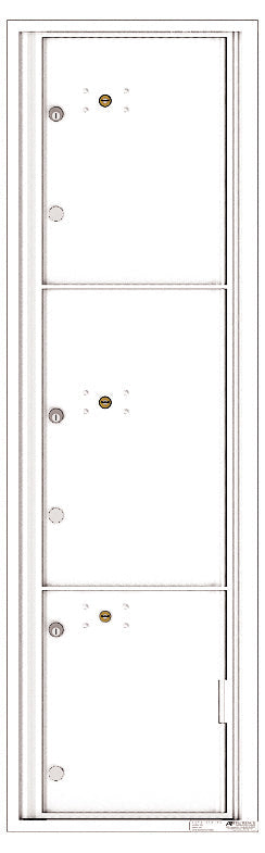 Versatile Front Loading Commercial Mailbox with 3 Parcel Lockers-White (WH)