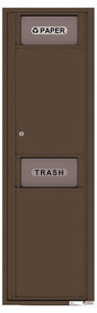 Versatile Front Loading Single Column Extra-Large Trash Receptacle Recycling Bin with Paper Segregator-Antique Bronze (AB)